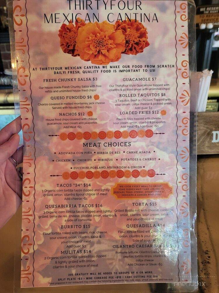 Thirtyfour Mexican Cantina - Sacramento, CA menu_pic