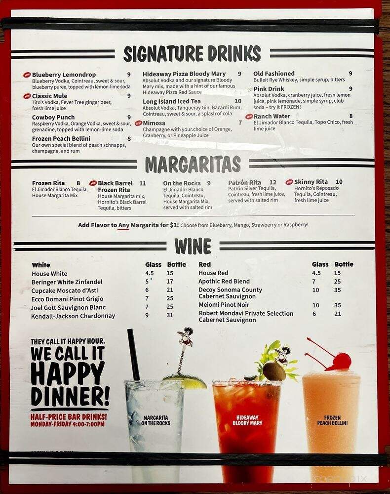 Hideaway Pizza - Plano, TX menu_pic