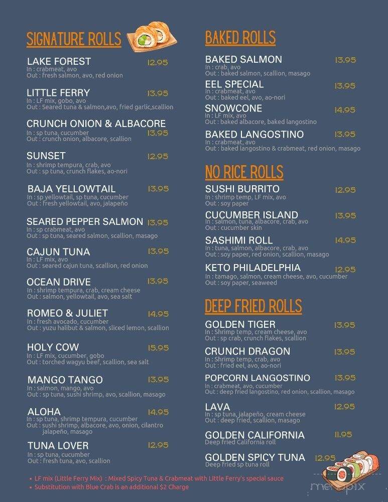 Little Ferry Sushi - Lake Forest, CA menu_pic