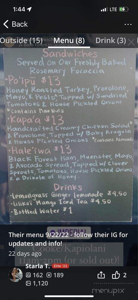 Hau'oli Sandwich - Honolulu, HI menu_pic