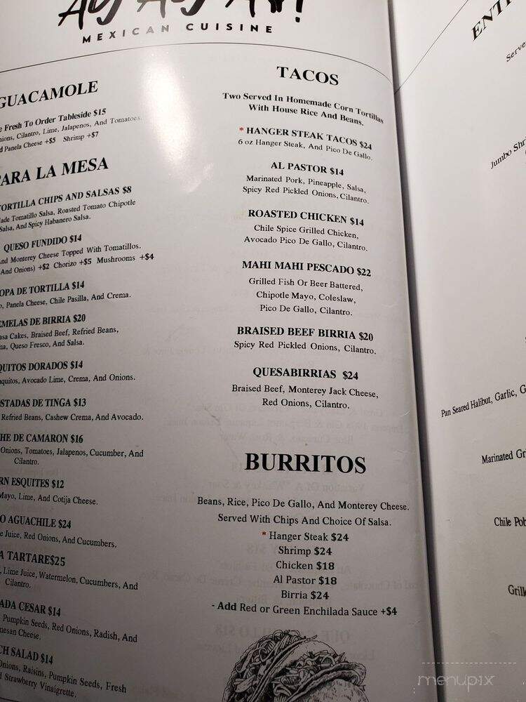 AyAyAy! Mexican Cuisine - Henderson, NV menu_pic