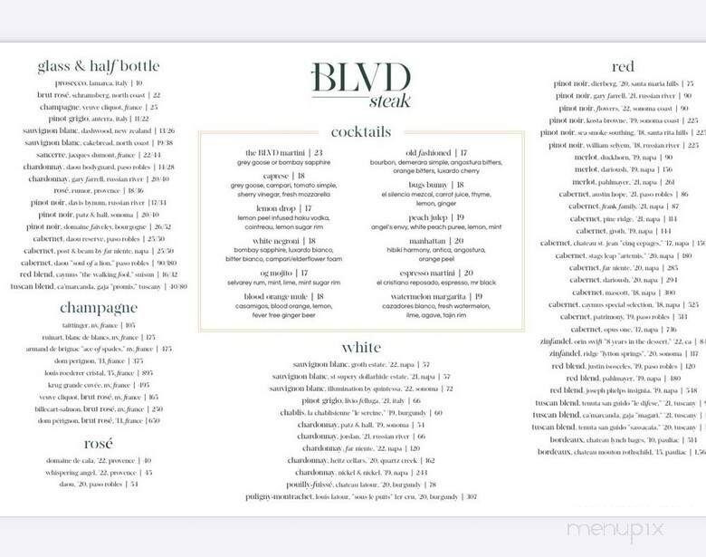 BLVD Steak - Sherman Oaks, CA menu_pic