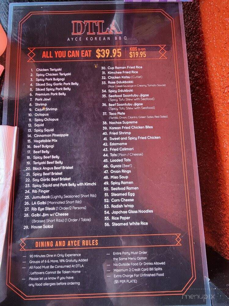 DTLA Ayce KBBQ - Los Angeles, CA menu_pic