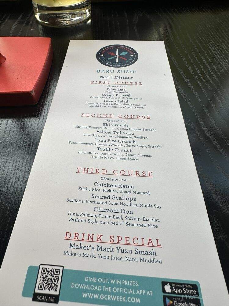 Baru - Cincinnati, OH menu_pic
