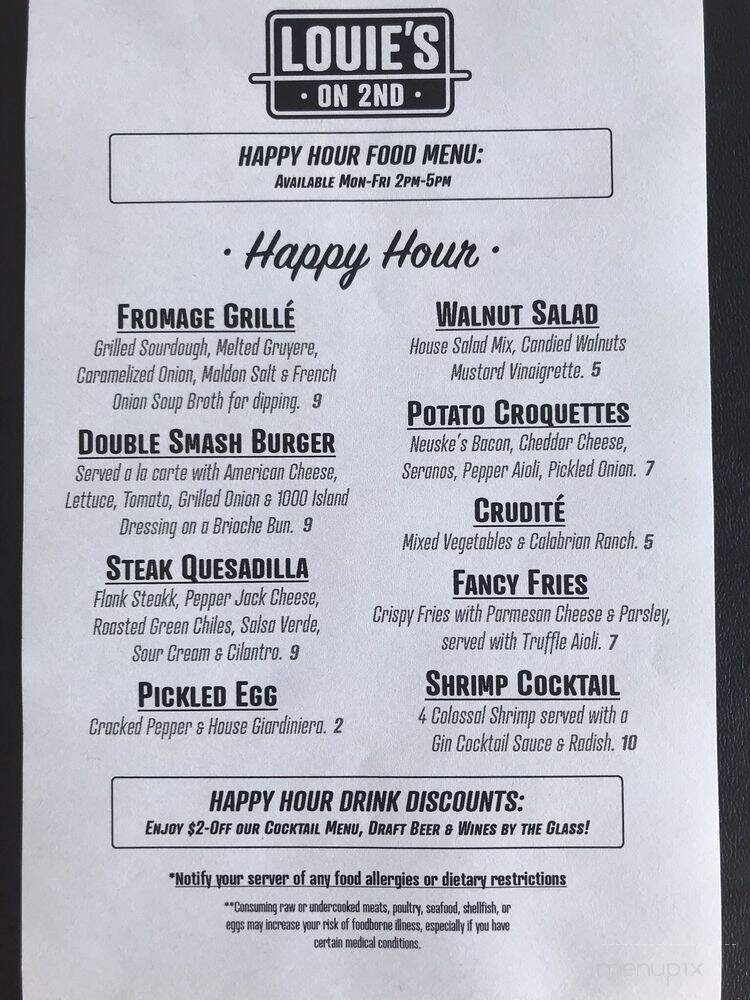 Louie's on 2nd - Long Beach, CA menu_pic