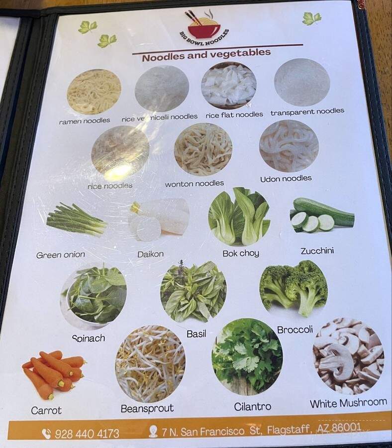 Big Bowl Noodles - Flagstaff, AZ menu_pic
