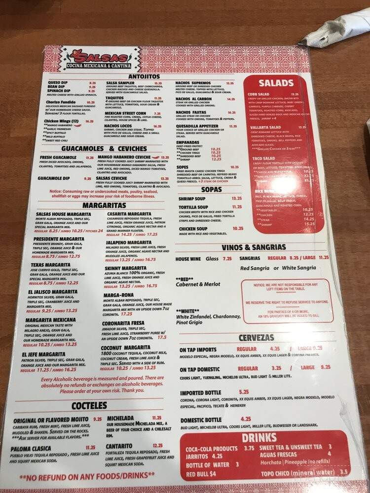 Salsas Cocina Mexicana & Cantina - Melbourne, FL menu_pic