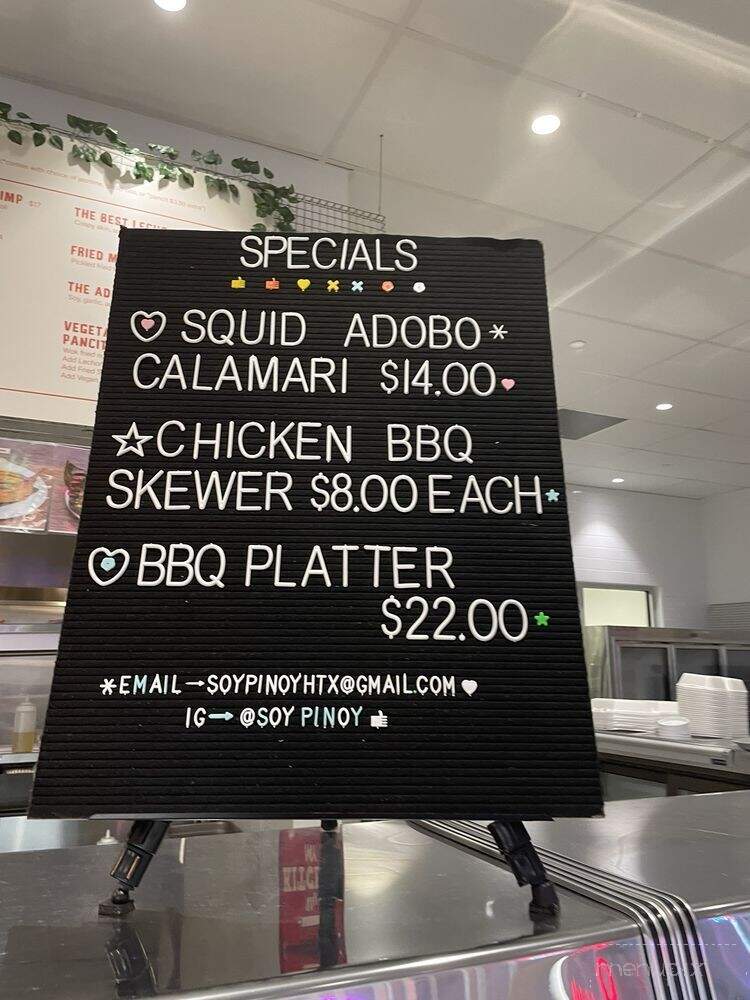 Soy Pinoy - Houston, TX menu_pic