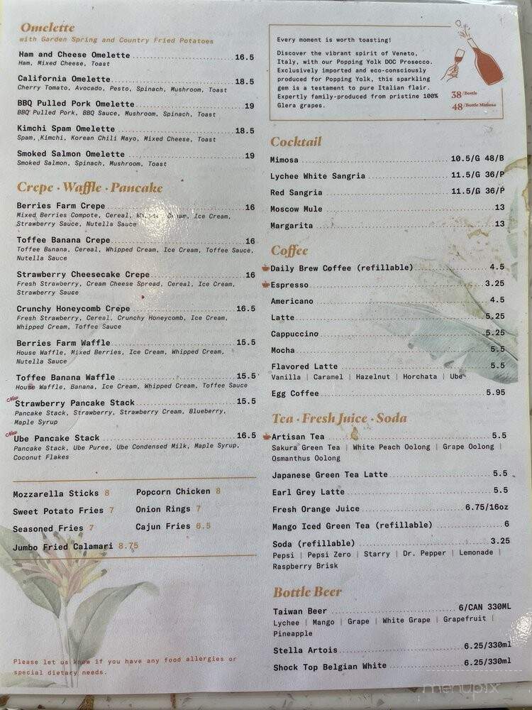Popping Yolk Cafe - Brea, CA menu_pic