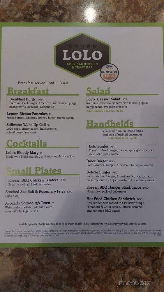 Lolo American Kitchen and Craft Bar - Saint Paul, MN menu_pic