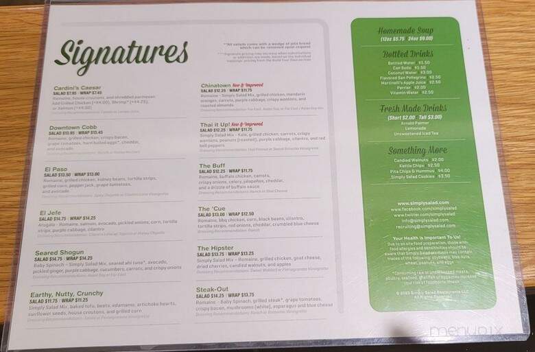 Simply Salad - Gardena, CA menu_pic
