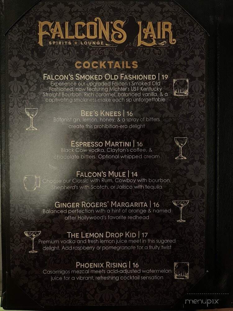 Falcon's Lair - Ripon, CA menu_pic