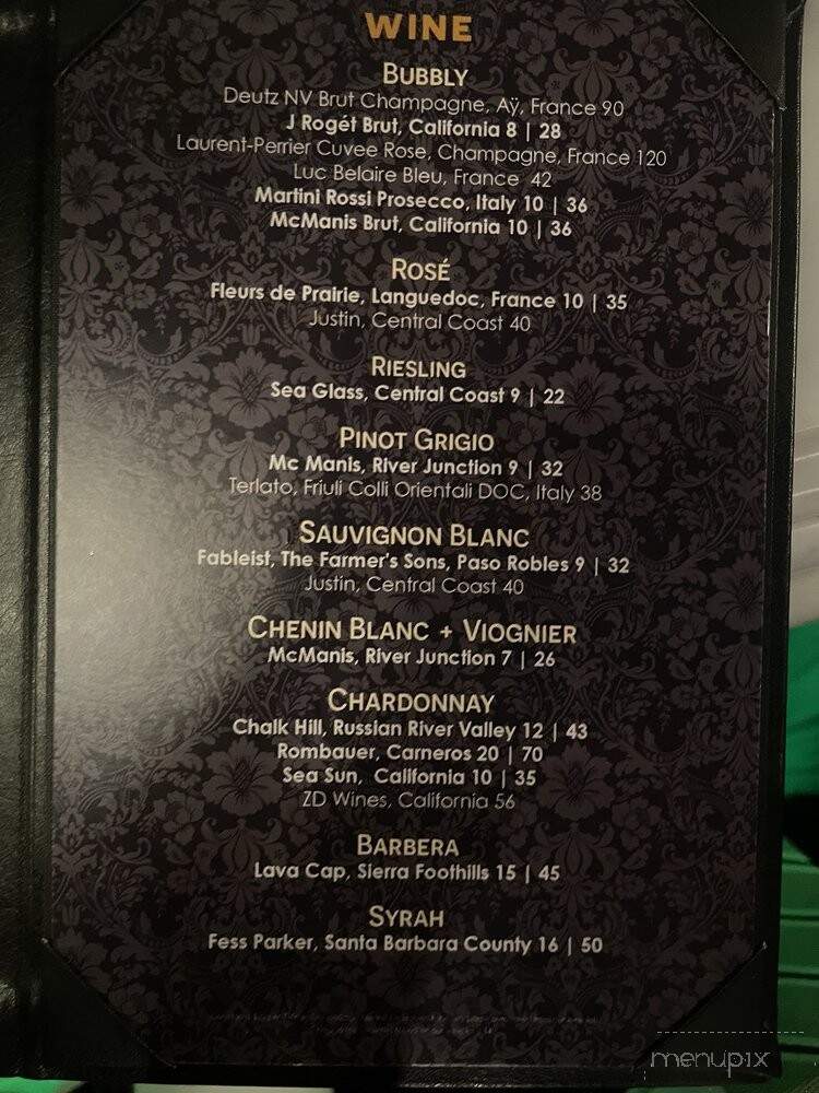 Falcon's Lair - Ripon, CA menu_pic