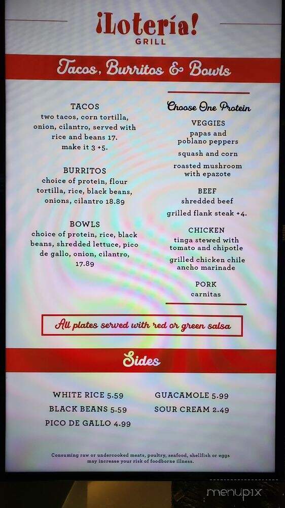 Loteria Grill - Los Angeles, CA menu_pic
