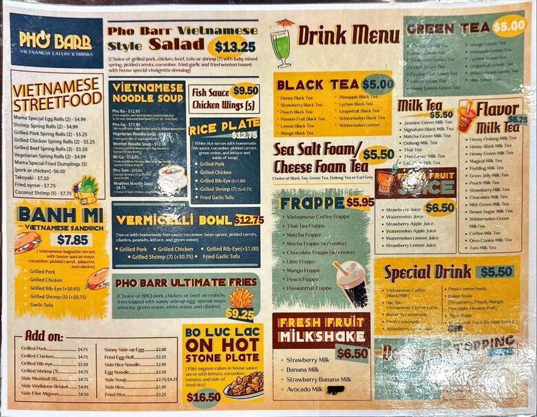 Pho Bar - Deer Park, TX menu_pic