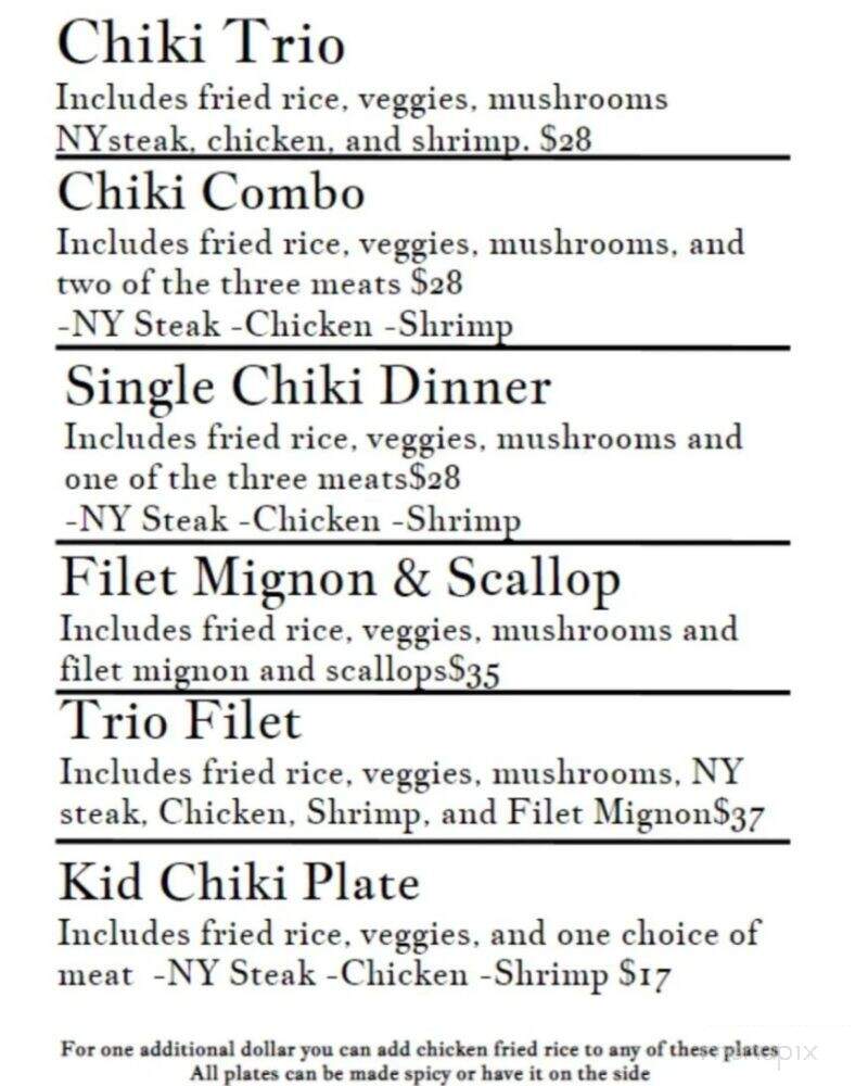Chikihanas Hibachi - Thornton, CO menu_pic