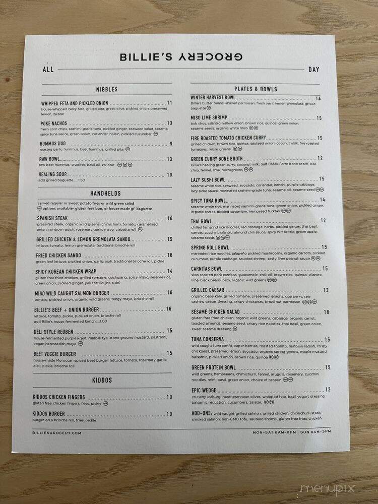 Billie's Grocery - Leawood, KS menu_pic