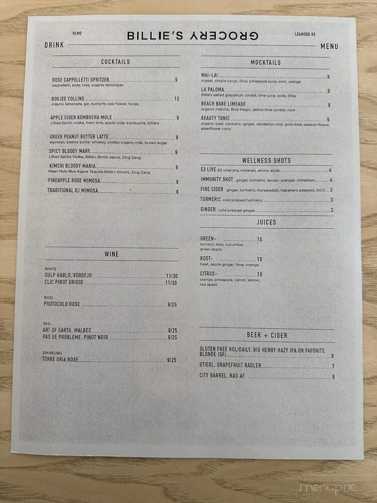 Billie's Grocery - Leawood, KS menu_pic