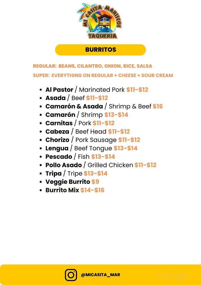 Mi Casita Mariscos Taqueria - Richmond, CA menu_pic