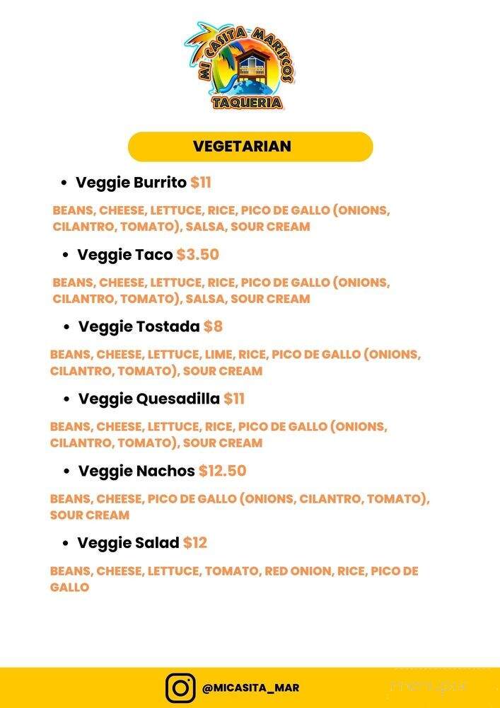 Mi Casita Mariscos Taqueria - Richmond, CA menu_pic