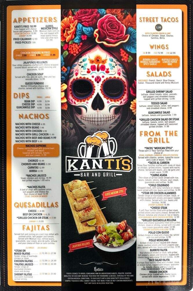 Kanti's Bar & Grill - Jasper, TN menu_pic