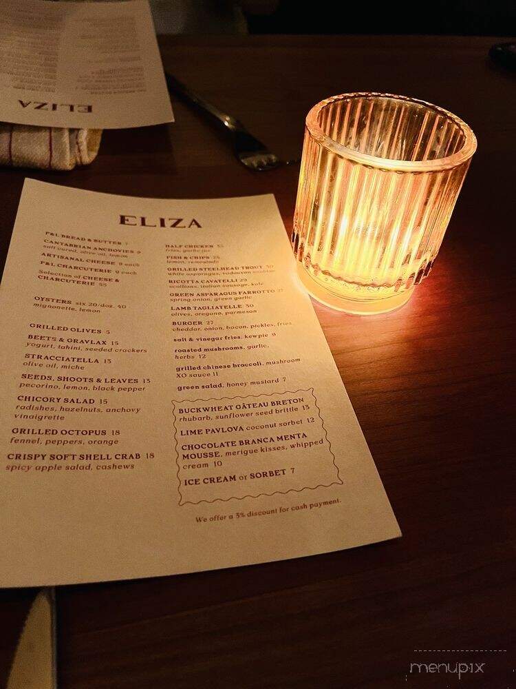 Eliza - Kingston, NY menu_pic
