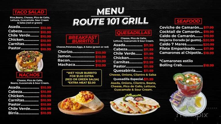 Route 101 Mexican Grill - Atascadero, CA menu_pic
