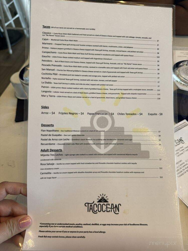 Tacocean - McAllen, TX menu_pic