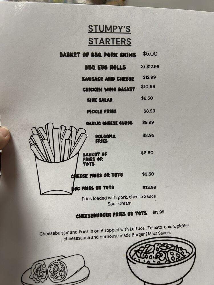 Stumpy's Backyard BBQ - Marion, AR menu_pic