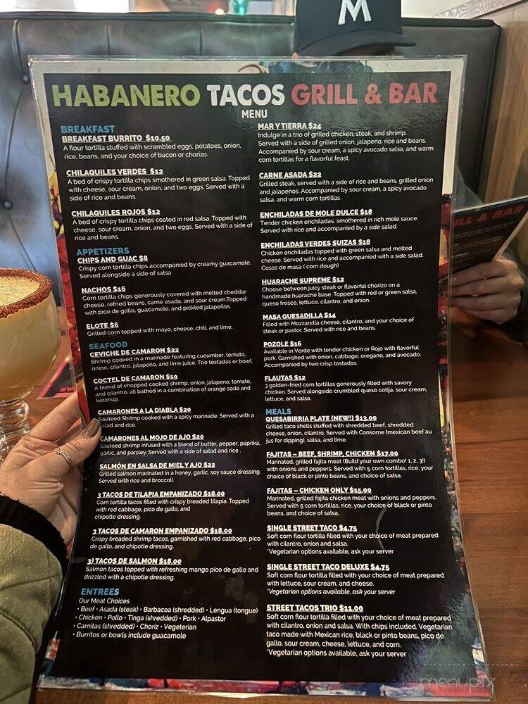 Habanero Taco Grill & Bar - Saint Paul, MN menu_pic