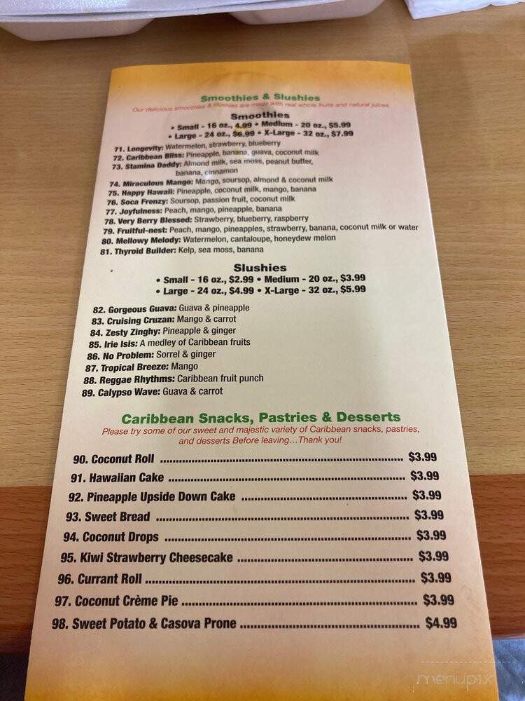 Caribbean Hangout - Baytown, TX menu_pic