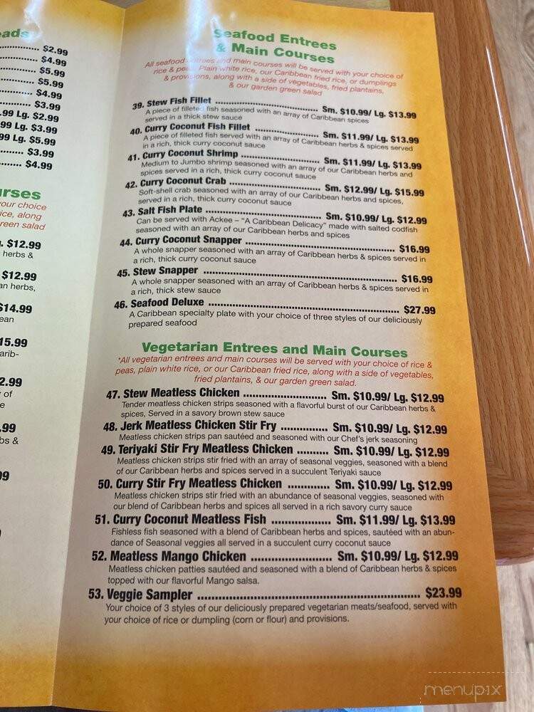 Caribbean Hangout - Baytown, TX menu_pic