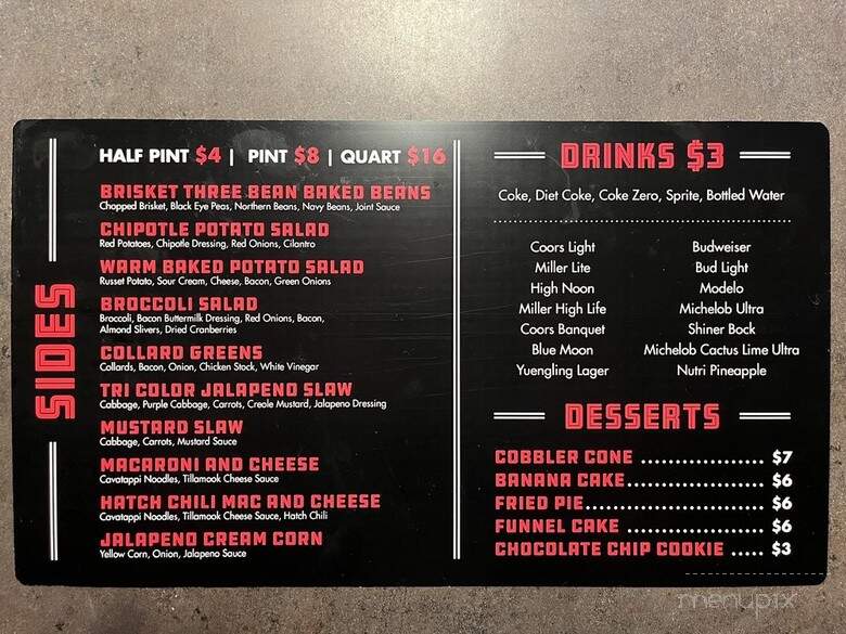 The Joint - Starkville, MS menu_pic