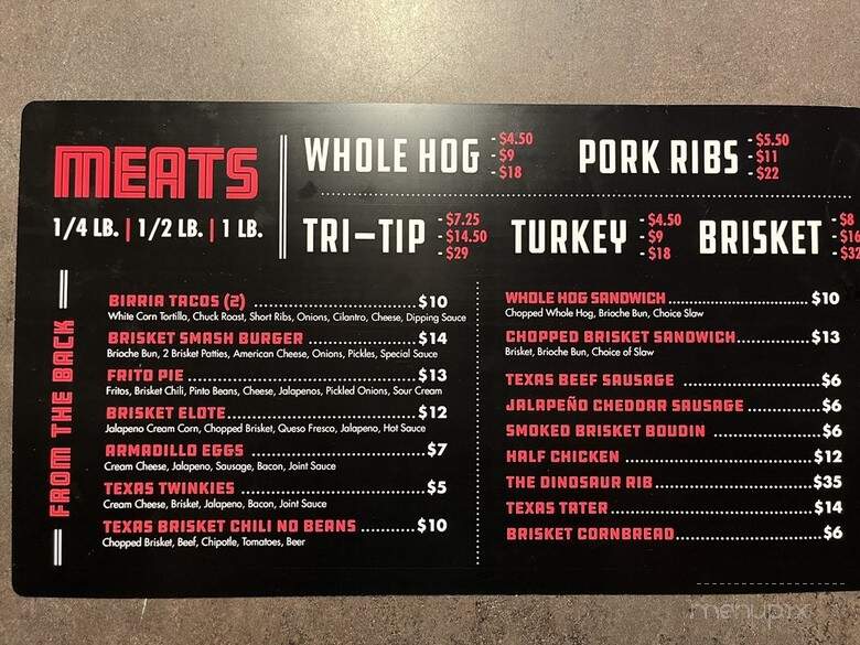 The Joint - Starkville, MS menu_pic