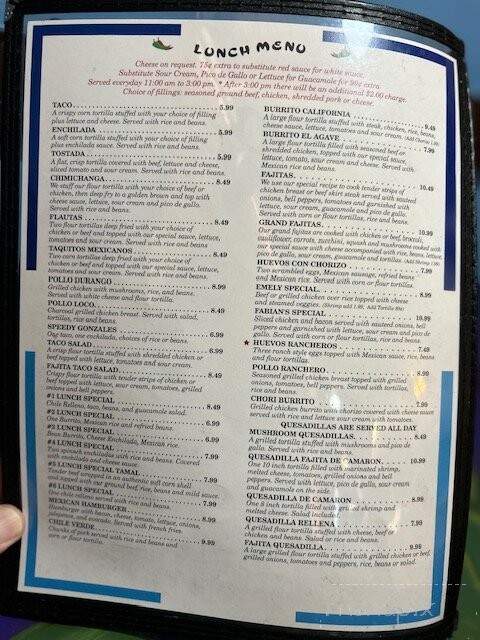 El Agave Mexican Restaurant - Vinita, OK menu_pic