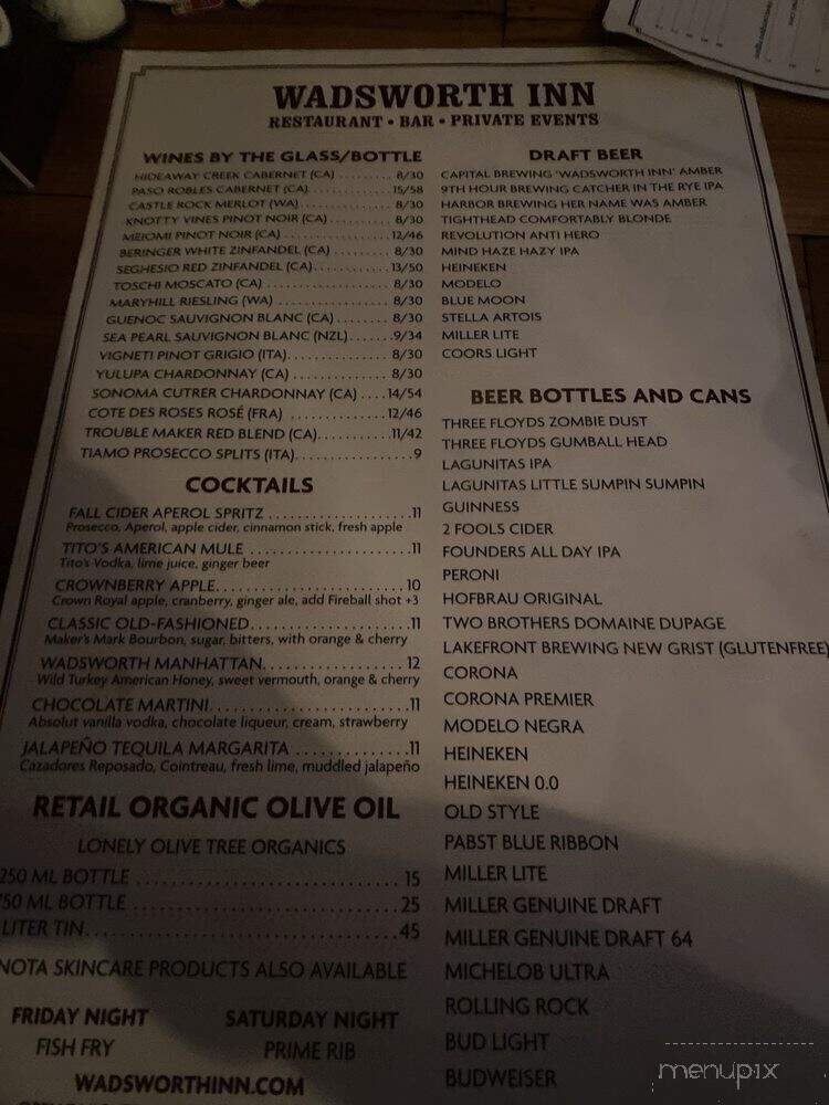 Wadsworth Inn - Wadsworth, IL menu_pic
