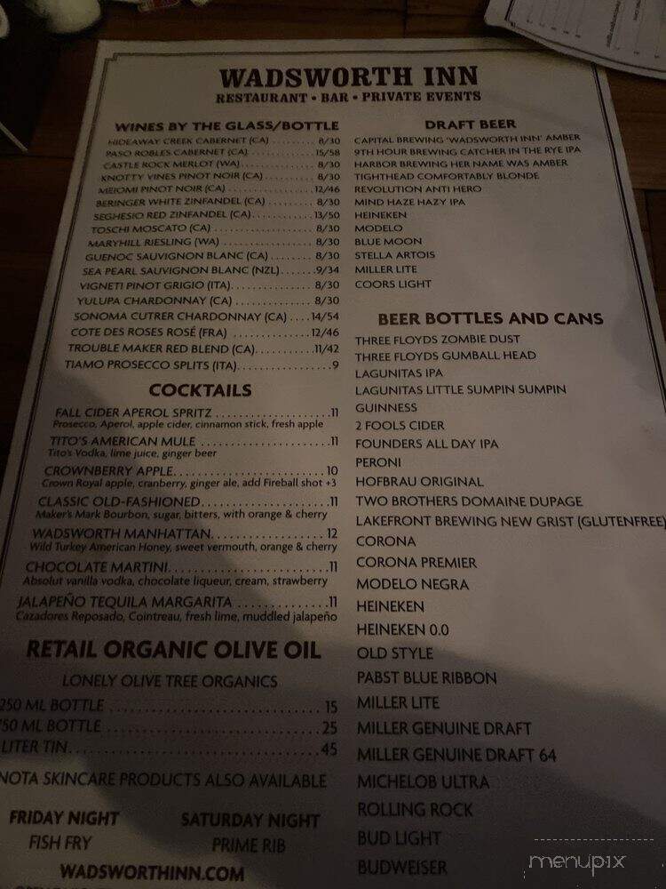 Wadsworth Inn - Wadsworth, IL menu_pic