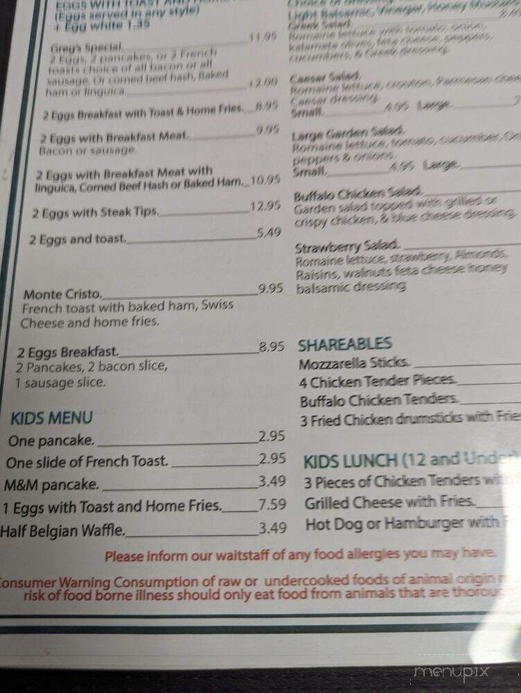 Greg's Breakfast & Lunch - Cranston, RI menu_pic