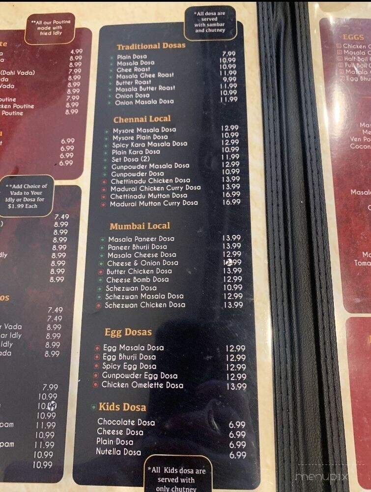 Dosa Twist - Etobicoke, ON menu_pic