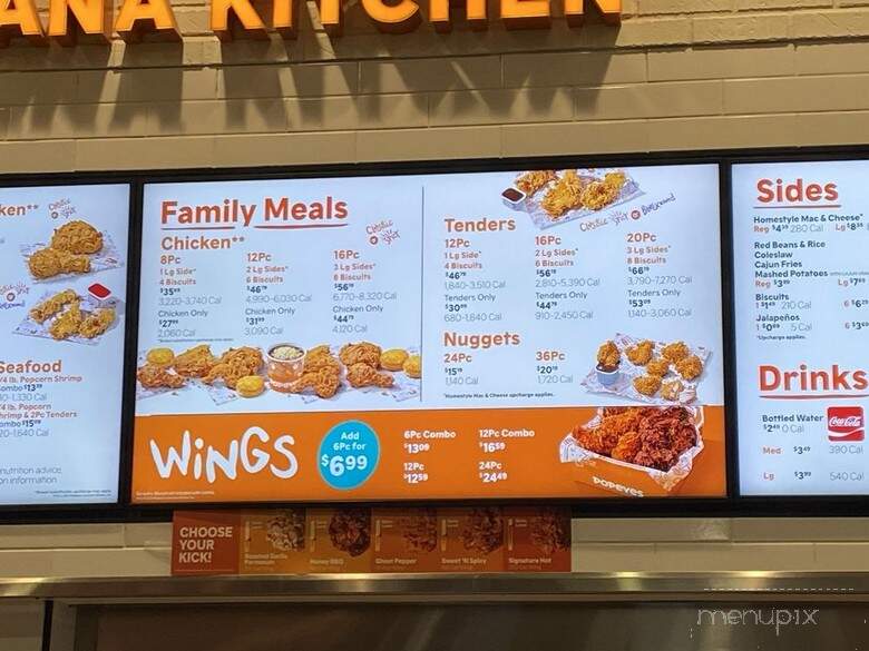 Popeye's Louisiana Kitchen - San Jose, CA menu_pic