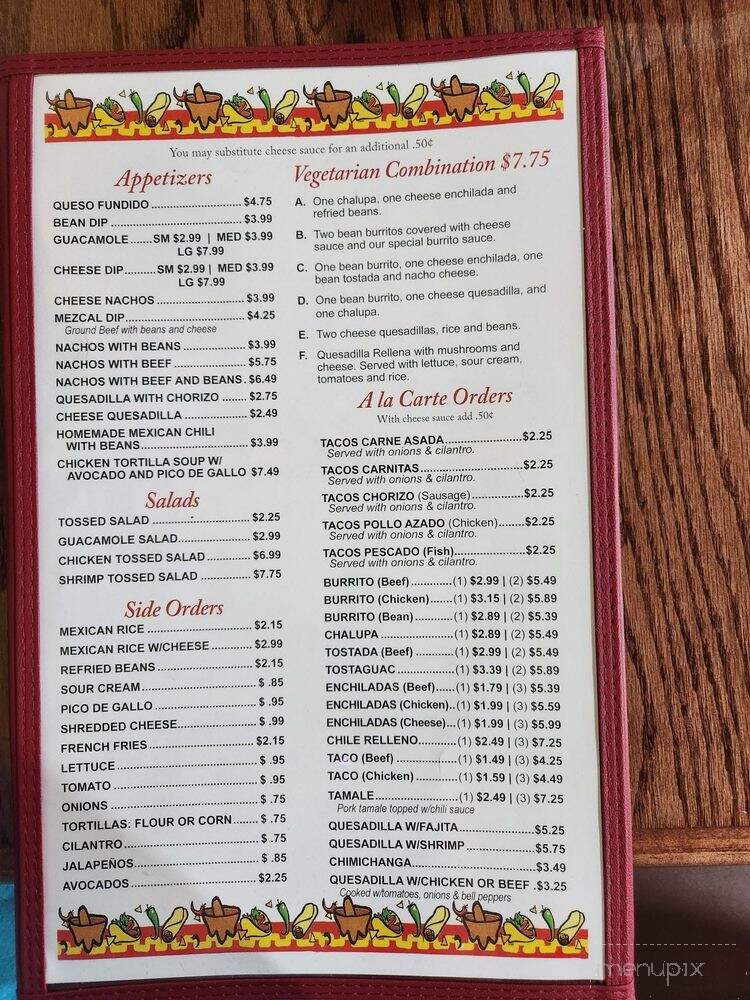 Mexico Lindo Restaurant - Booneville, AR menu_pic