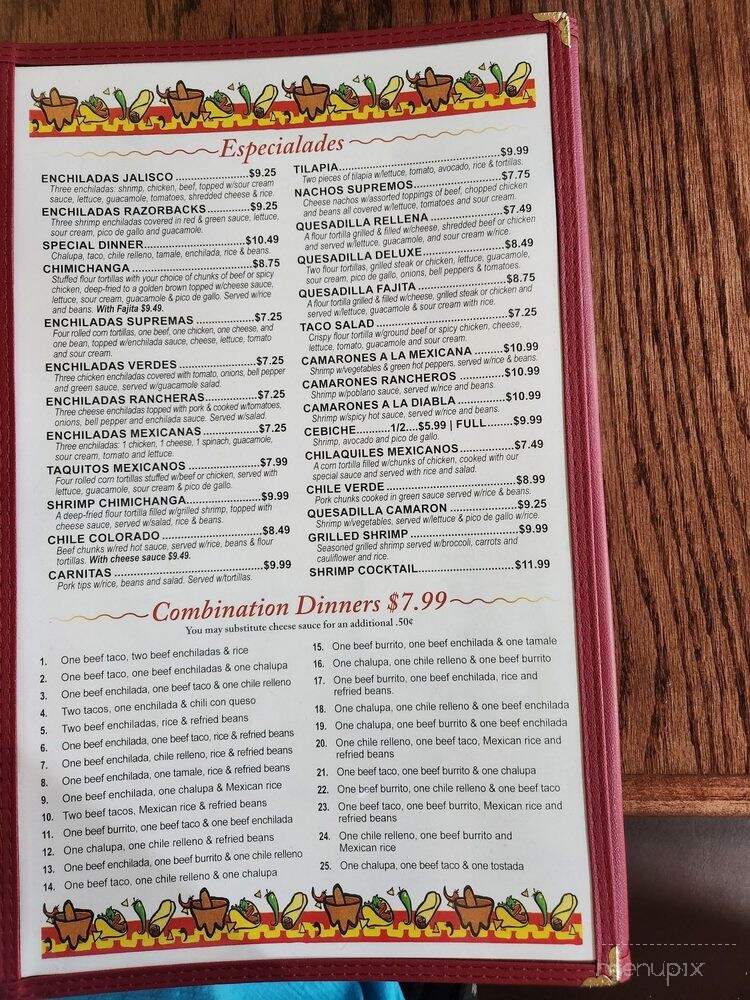 Mexico Lindo Restaurant - Booneville, AR menu_pic