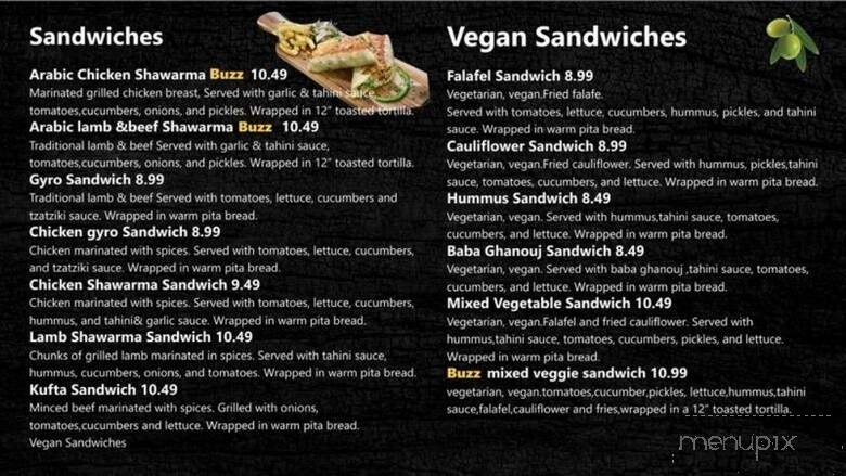 Shawarma Buzz - Seattle, WA menu_pic