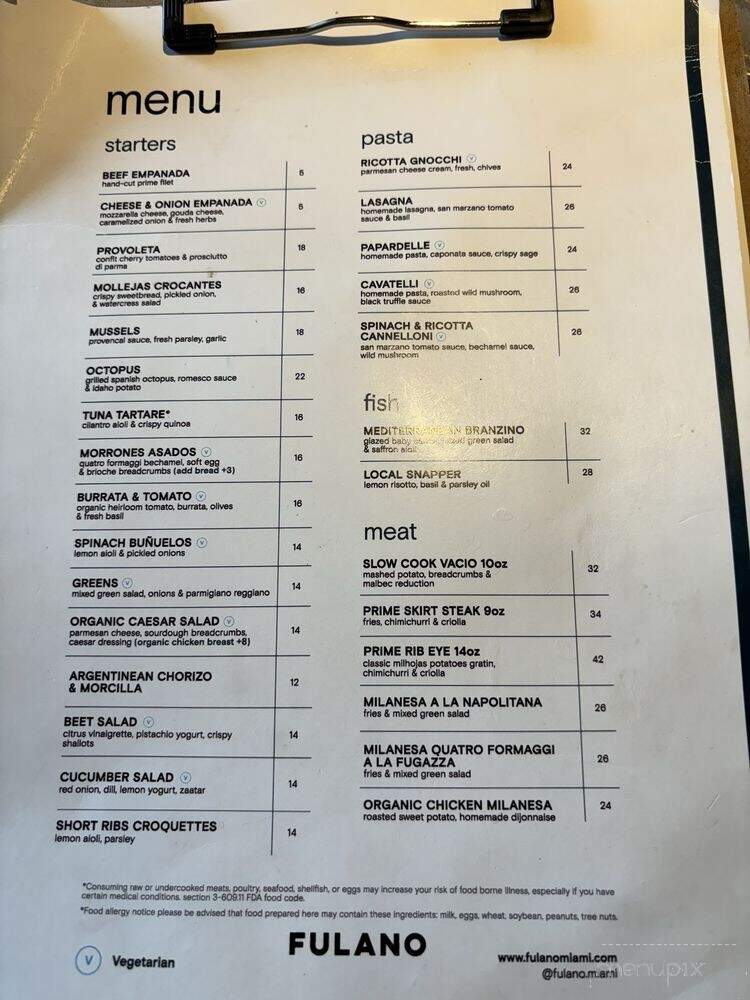 Fulano - Key Biscayne, FL menu_pic