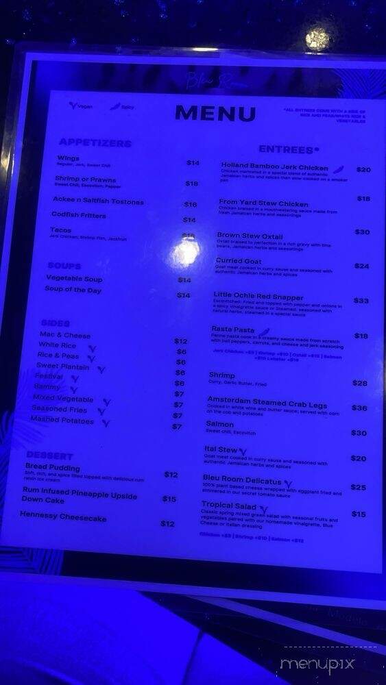 The Bleu Room - New York, NY menu_pic