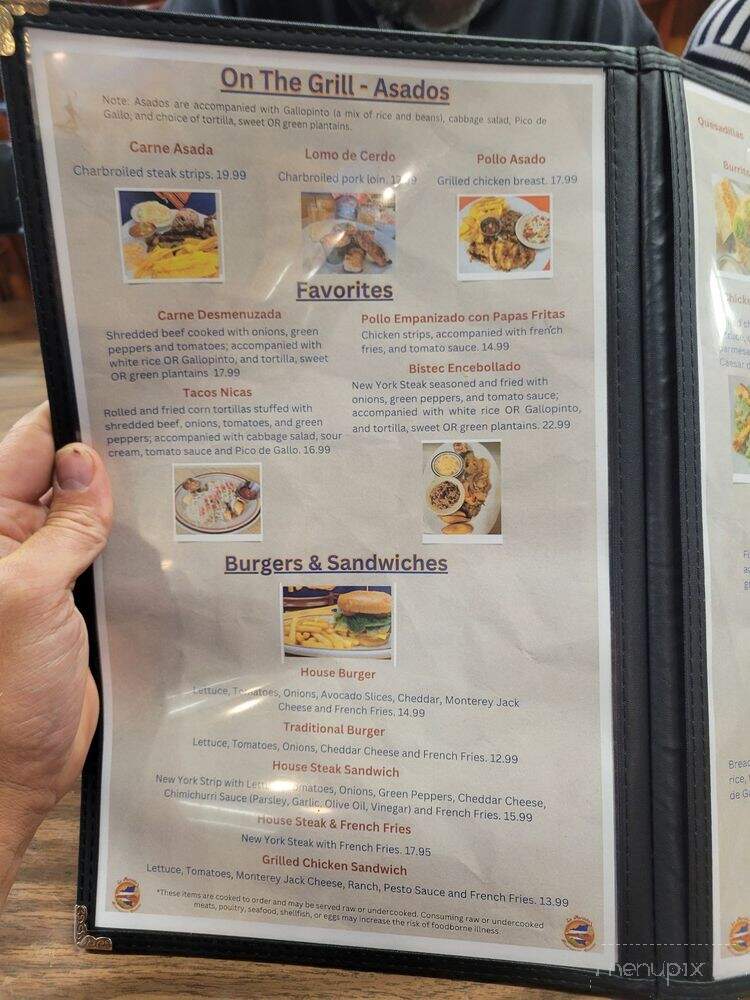 La Marimba Nicaraguan Cuisine - Hillsboro, WI menu_pic