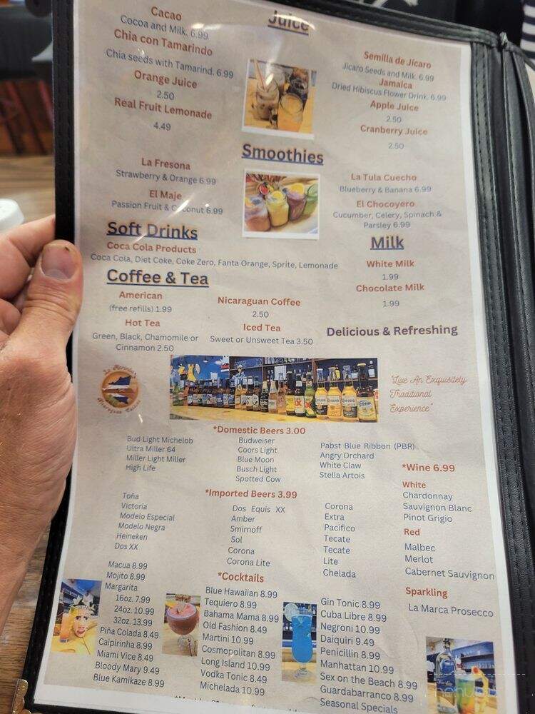 La Marimba Nicaraguan Cuisine - Hillsboro, WI menu_pic
