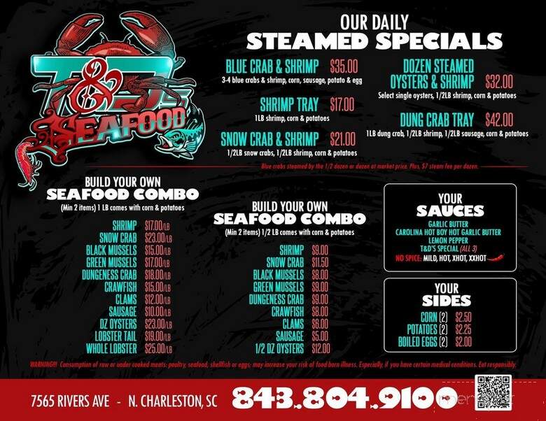 T and D's Seafood - North Charleston, SC menu_pic