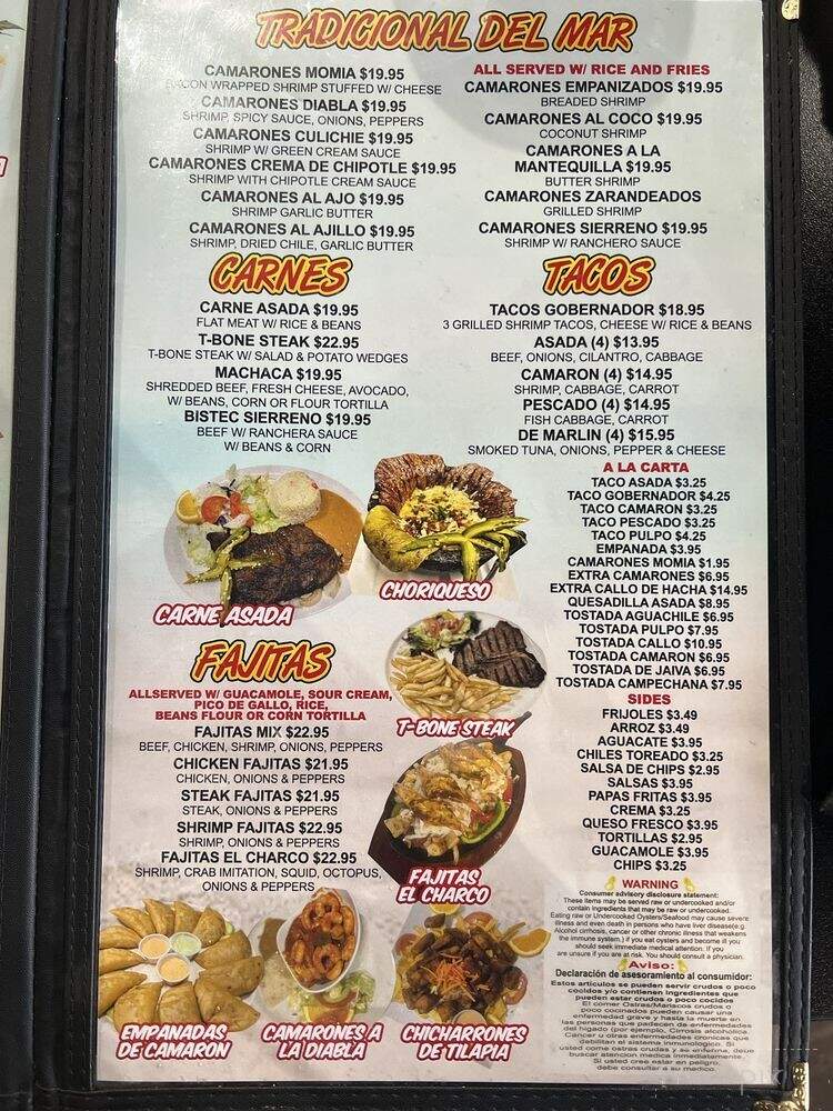 Mariscos El Charco - Denver, CO menu_pic