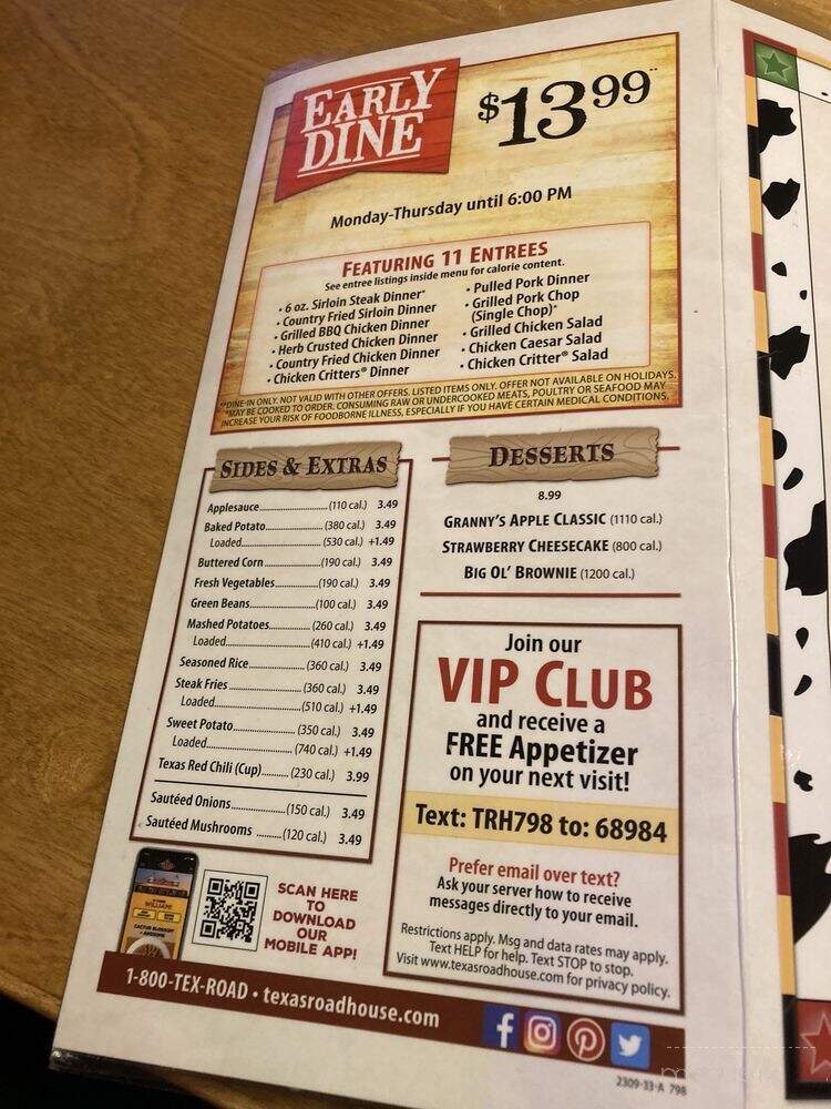 Texas Roadhouse - Missoula, MT menu_pic